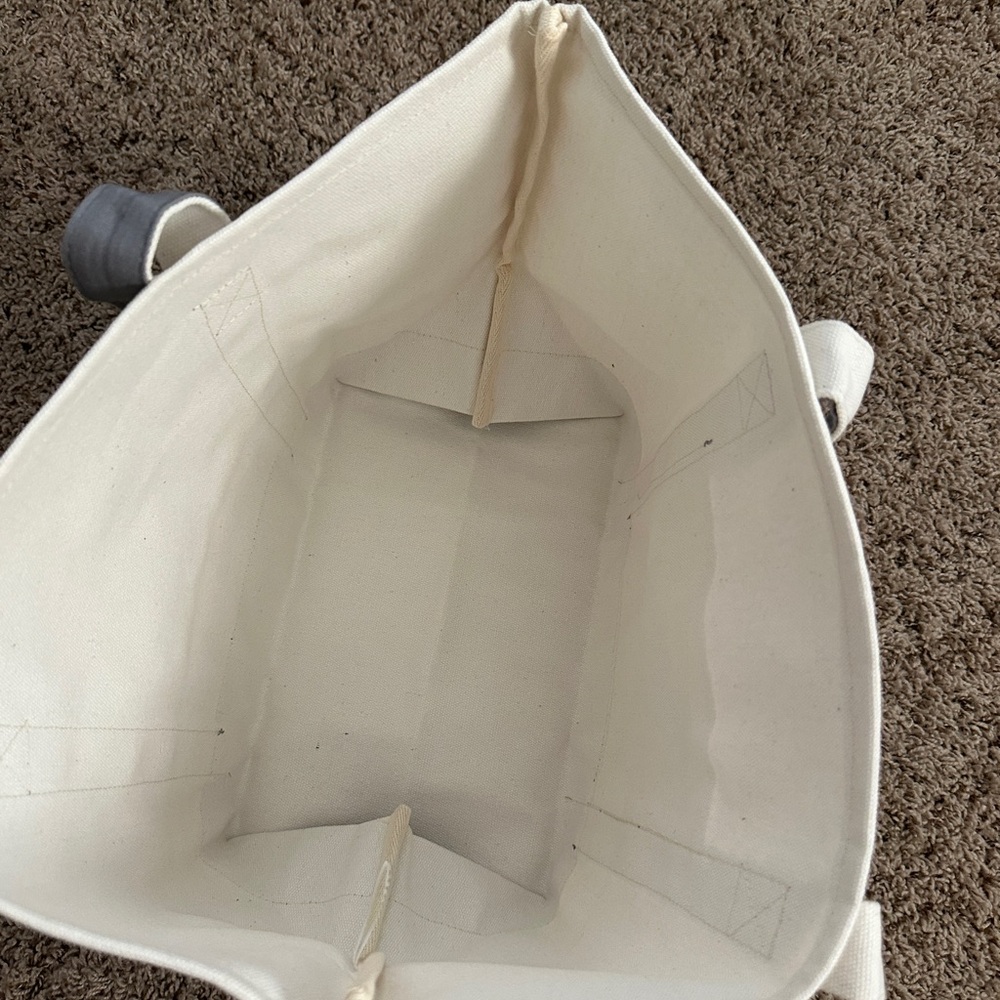 Canvas Black Dog Tote Bag - White and Gray - Picture 4 of 5